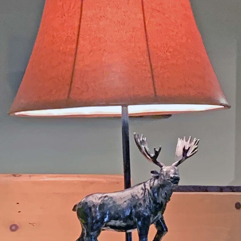 Moose On Mountain Lamp
