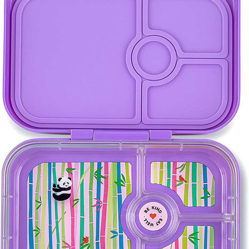 4c Lunch Box Original Pur, Panda, Size: Bento

Yumbox products are designed and tested by busy parents that cook, clean and prep meals on a daily basis. Its intuitive design features include leakproof lids, compact and lightweight materials, easy to open latches, and rounded edges that make Yumbox easy to clean. Compact and lightweight features mean that Yumbox fits in a standard lunch bags and that small children can use Yumbox independently