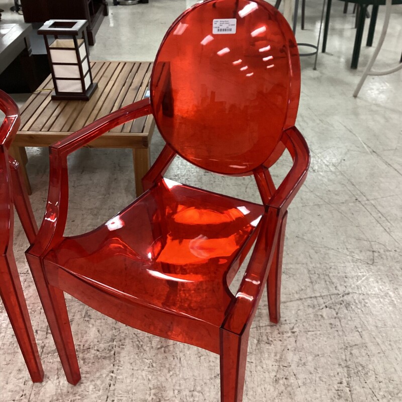 Acrylic Chairs, Red, S/2
20 In W