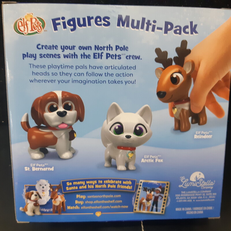 Set Of 3 Elf Pet Figures, 3+, Size: Loot Bag