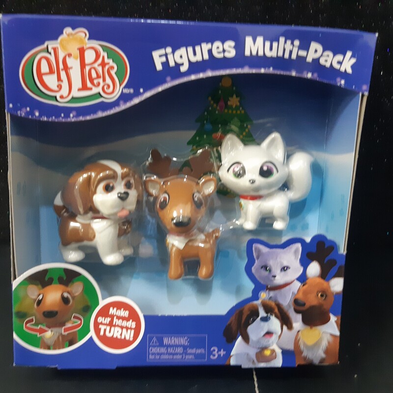 Set Of 3 Elf Pet Figures