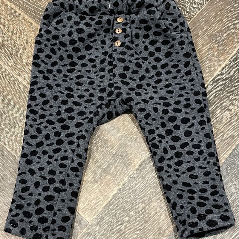 Zara Fleece Lined Pants, Grey/blk, Size: 6-9M