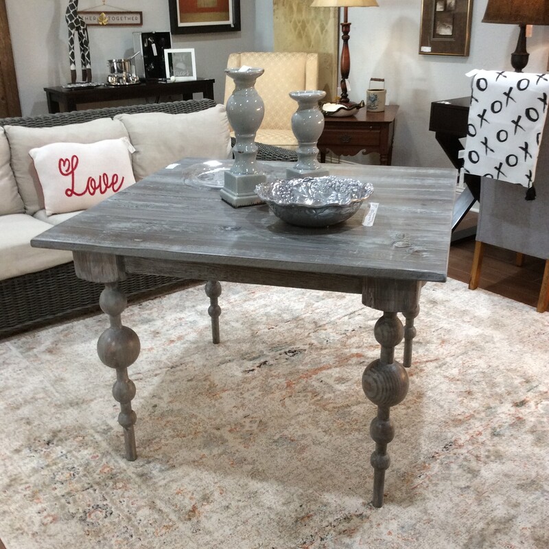 SWEEEET, This diningroom table made by Greg Watson is beautiful! Painted in a whitewashed gray and distressed, its Farmhouse, French Country or Shabby.
Great takes such pride in his work and it shows. Come by soon and see it, it won't be here long.