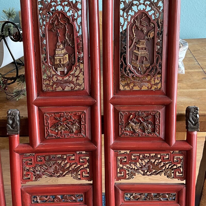 Antique Chinese Bed
4 Piece, Wedding, Red
14in(W) 60.5in(H)
