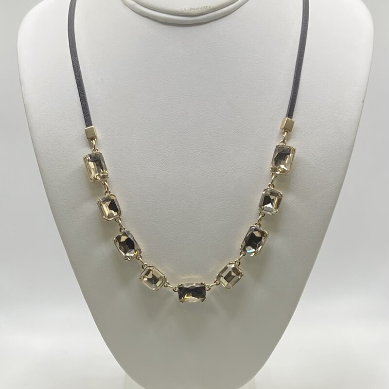 Blk Cord Jewel Necklace
