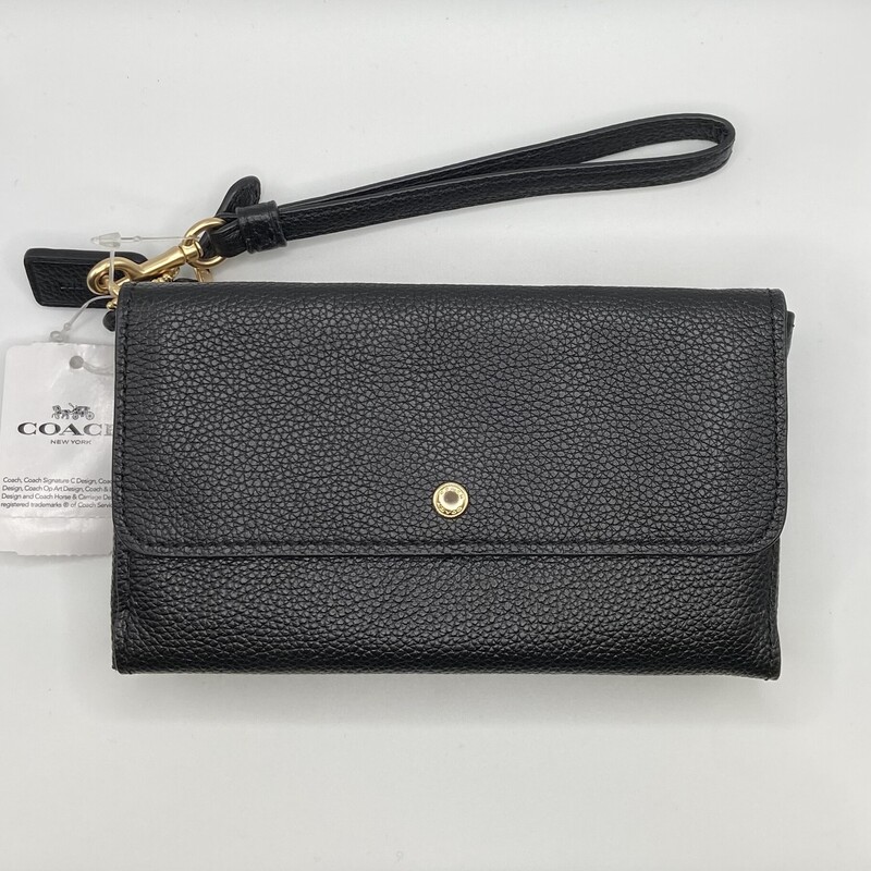 NWT Blk Lther Wristlet