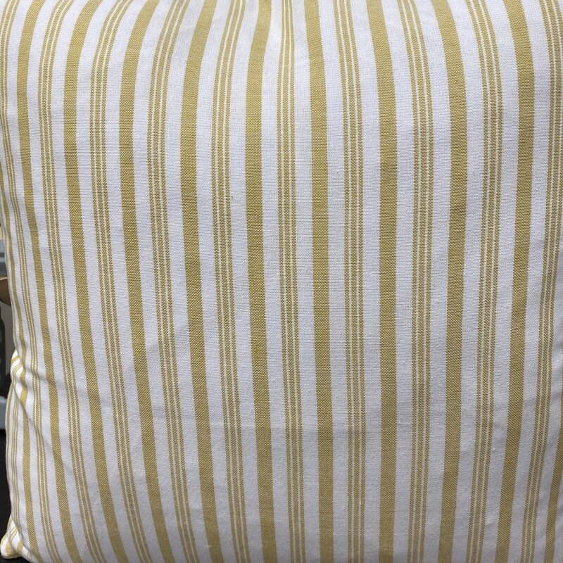 Lacourte Cotton Print Pillow, Yellow & Off White, Size: 20x20 Inch
Stripe Print on Back Side