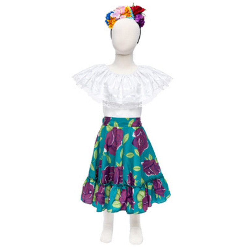 Frida The Artist Costume, S 5-6, Size: Dress Up