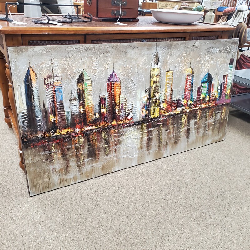 Large Cityscape Canvas, Size: 55x28