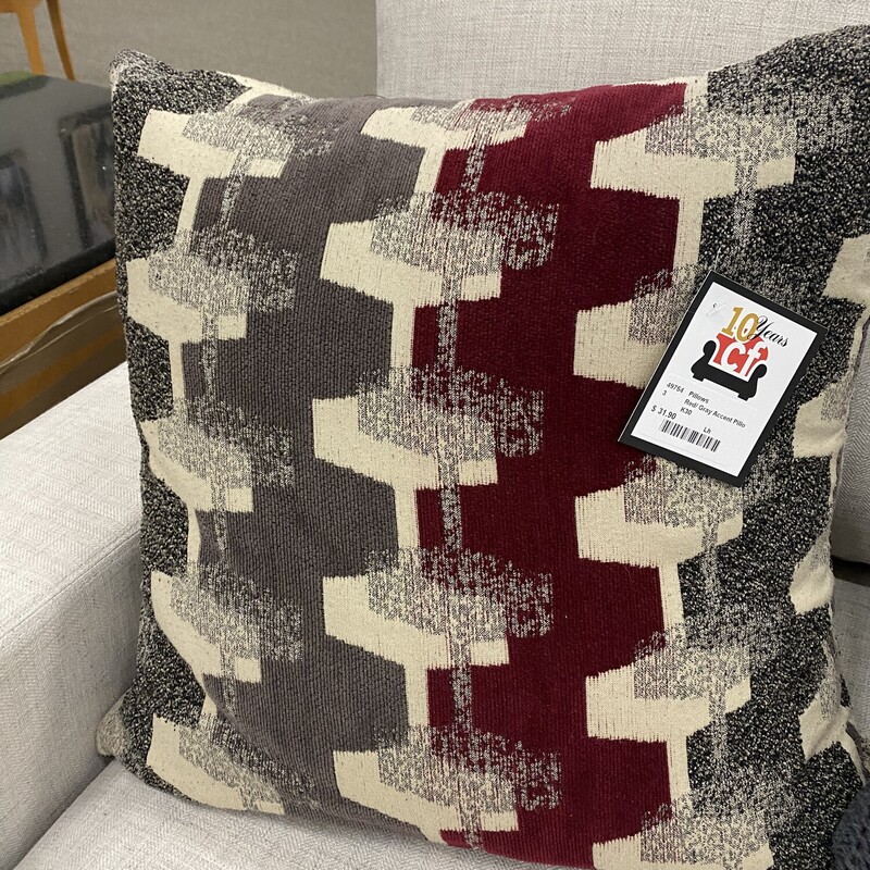 Red/ Gray Accent Pillow