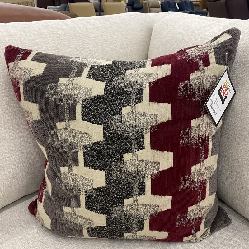 Red/ Gray Accent Pillow