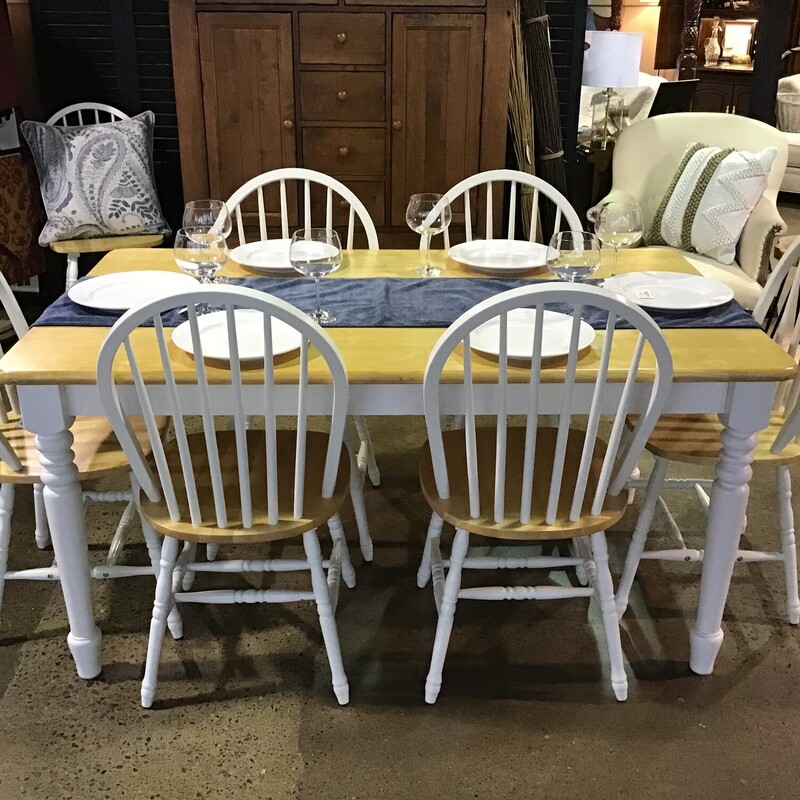 2 Tone Table & 7 Chairs