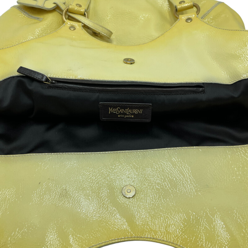 YSL Patent Tribute Tote, Yellow, Size: OS

condition: EXCELLENT. light exterior markings near bottom. clean interior

Shoulder Strap Drop: 10
Height: 16
Width: 16
Depth: 7.5