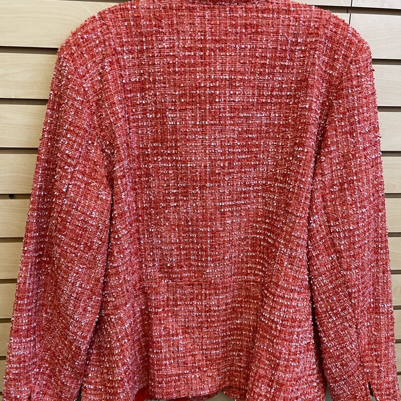 NWT Coldwater Creek Tweed Jacket, Orange with Hints of Pink Button Front, Size: 1x
