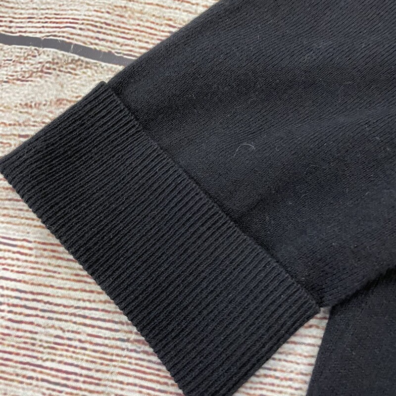 Eddie Baurer Cardigan, 1/2 Sleeves, Cuffed Sleeves, Black, Size: Small