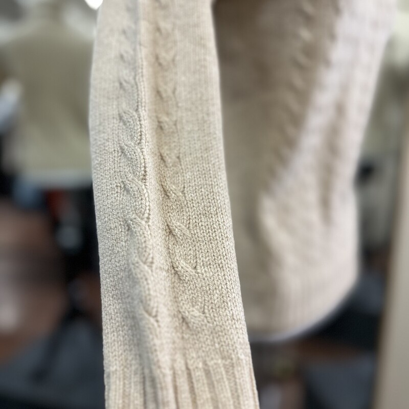 VINTAGE Jaeger Camelhair,Lambswool and Cashmere Blend Cableknit  Turtleneck Sweater . cream in color . $21.99
