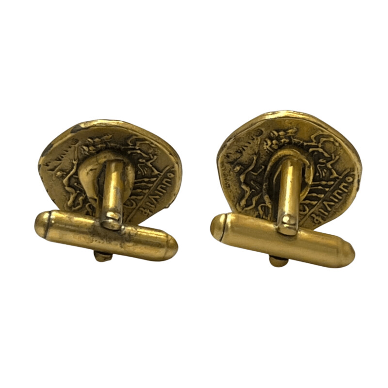 ALVA Studio Cufflinks<br />
Roman Coin Design<br />
Signed Piece<br />
Gold Tone