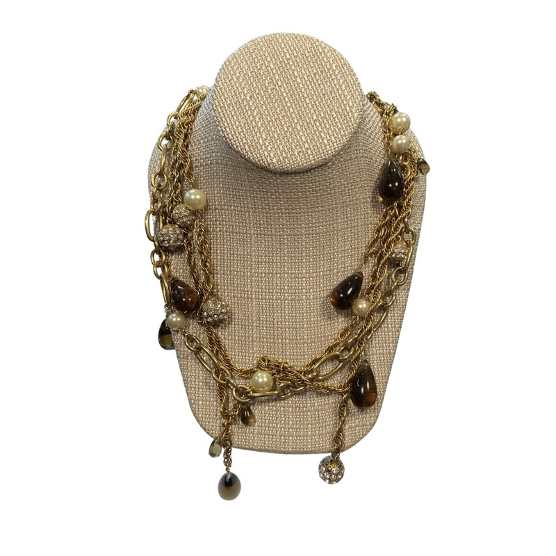 Gld Brw Pearl Necklace