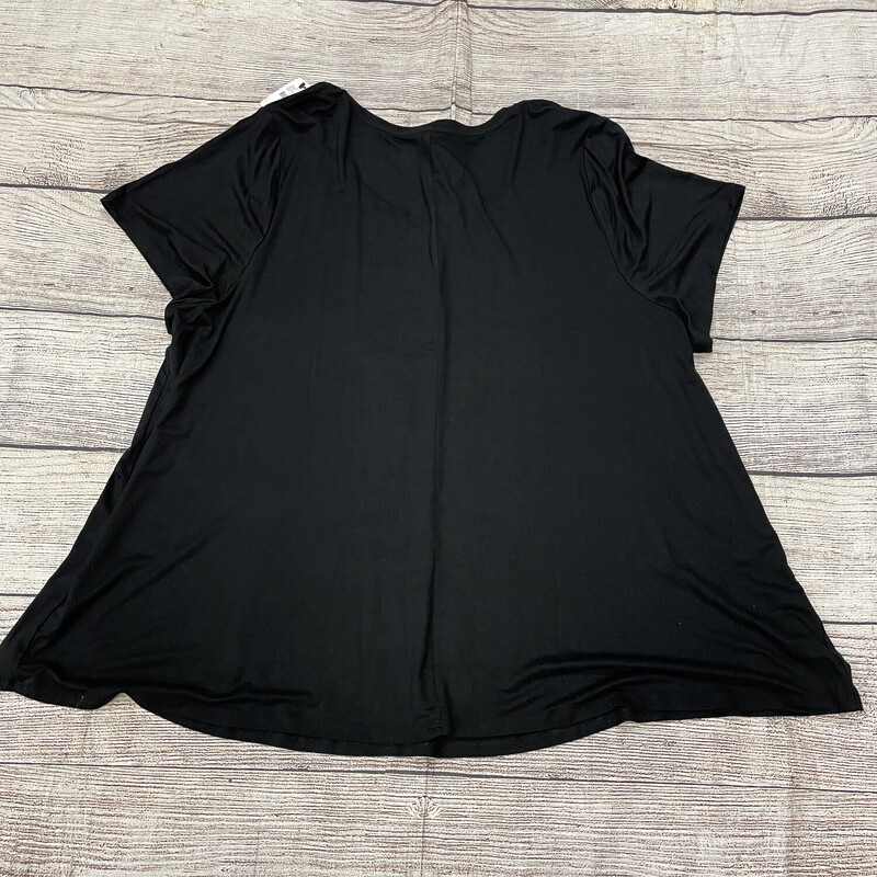 NWT Lane Bryant Top, SS, Black, Strechy Knit Fabric, Size: 3x (26/28)