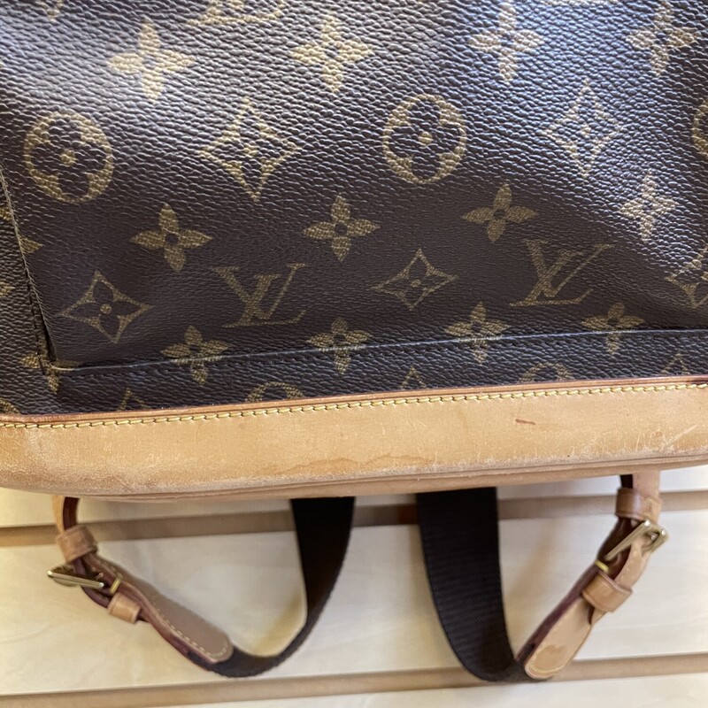 Sale!! was $1109.99 NOW $887.99

Louis Vuitton Canvas Montsouris Backpack As Is, Brown LV Logo Coated Canvas with Brown Canvas Lining, Fabric and Leather Straps, Leather Bottom with Water Stains and Cracks Along the Bottom and Sides, Leather Drawstring Opening (Some Wear, Cracking, and Water Stains on Piping) and Leather Piping and a Flap Cover (Stains on Fabric Under the Flap) with Leather Buckle Closure (Water Stains on Leather), Inside Pocket with Leather Opening, Gold Hardware with Some Tarnishing/Scraches

Size: Length: 12.2 inches, Heighth: 15.4 inches, Depth: 5.1 inches

*Additional shipping and insurance rates will apply. A separate invoice will be sent due to the value of this item.
