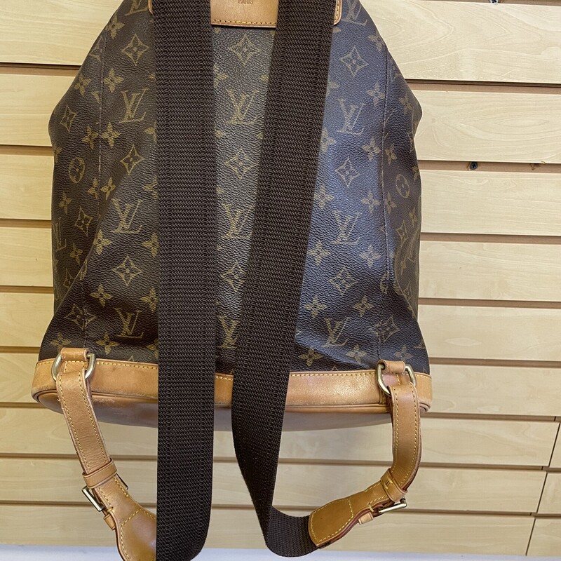 Sale!! was $1109.99 NOW $887.99

Louis Vuitton Canvas Montsouris Backpack As Is, Brown LV Logo Coated Canvas with Brown Canvas Lining, Fabric and Leather Straps, Leather Bottom with Water Stains and Cracks Along the Bottom and Sides, Leather Drawstring Opening (Some Wear, Cracking, and Water Stains on Piping) and Leather Piping and a Flap Cover (Stains on Fabric Under the Flap) with Leather Buckle Closure (Water Stains on Leather), Inside Pocket with Leather Opening, Gold Hardware with Some Tarnishing/Scraches

Size: Length: 12.2 inches, Heighth: 15.4 inches, Depth: 5.1 inches

*Additional shipping and insurance rates will apply. A separate invoice will be sent due to the value of this item.