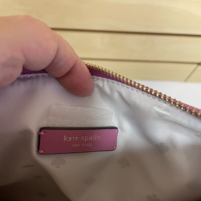 NWT Kate Spade Crossbody Purse, Pink/Mauve, Gold Hardware, Kate Spade Logo on Front and Inside, 3 Separate Compartments Inside, Size 6 1/2 x 9 3/4 x 1 1/2