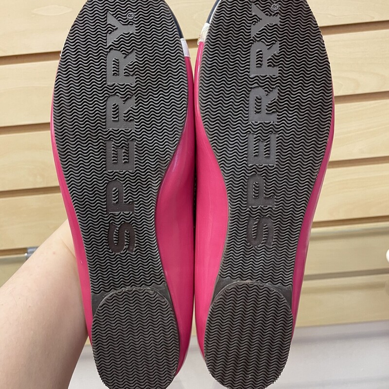 New Sperry Ballet Flats, Hot Pink and Navy, Size: 7.5