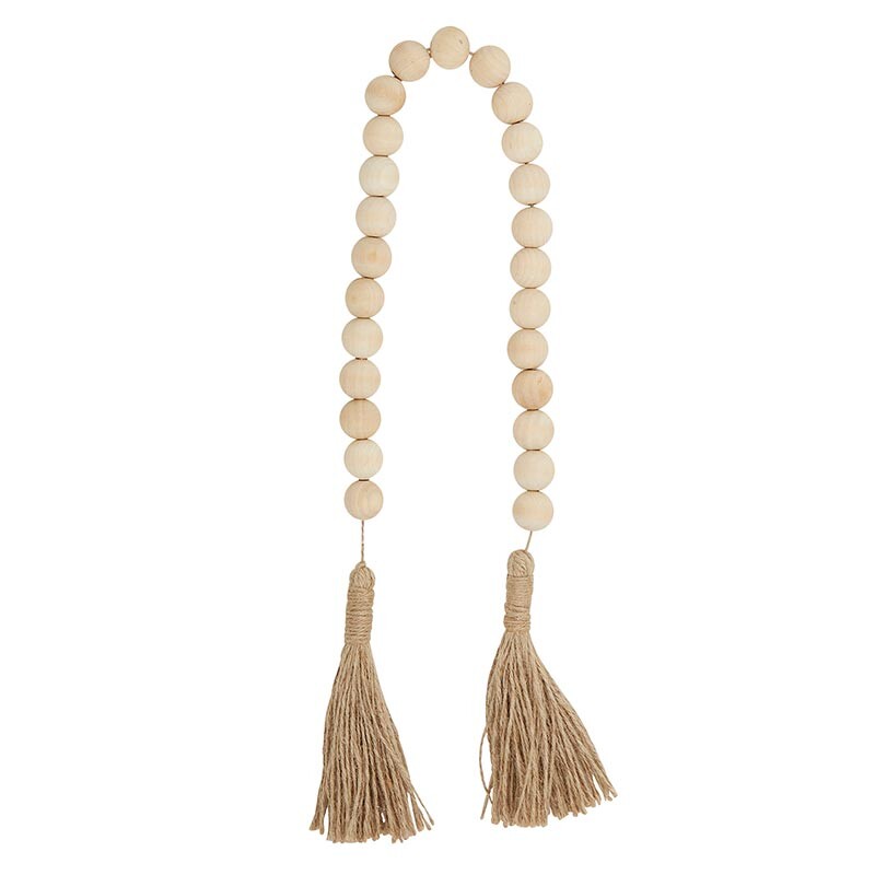 Wood Beads - Natural with Jute
 Item #G2620
Accent your home décor with our new Wood Beads. The finishing touch to create a farmhouse, warm, welcoming touch.
Product Details
Material: Maple Beads
Size: 37 L
UPC: 886083764738
Collection: Pure Design