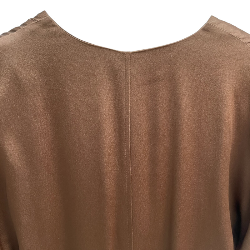 Brunello Cucinelli Satin Wrap Dress<br />
Color:  Brown<br />
Size: Medium<br />
New with tags