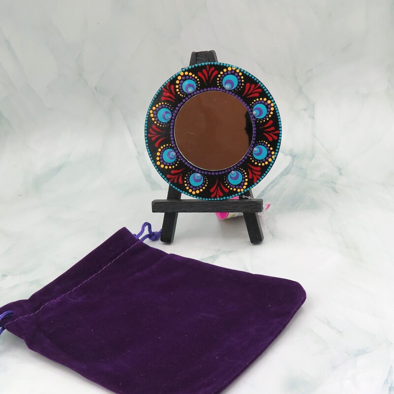 Mandala Mirrow Bag Easel, Multi, Size: 3.5