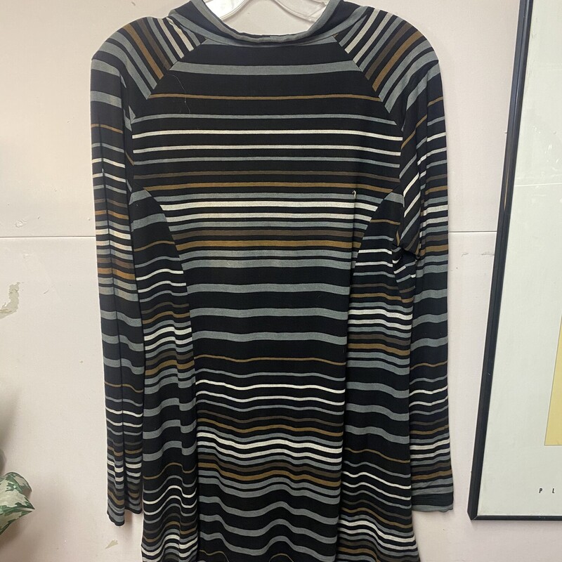 Tunic Knit Cowl Stripe, Blk/gry, Size: Med?