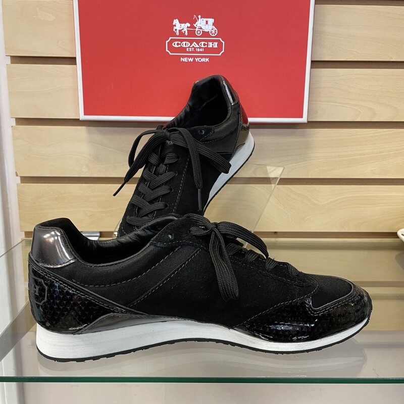 New Coach Sneaker, Black, Size: 7.5