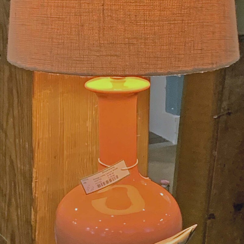 Orange Lamp with Canvas Shade - $38.50.
27 Inches Tall.