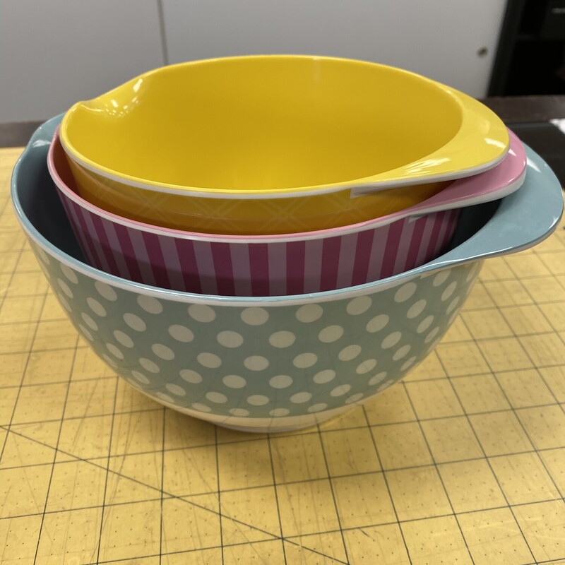3x Cake Boss Mixing Bowls, Pastel, Size: Various
Melamine