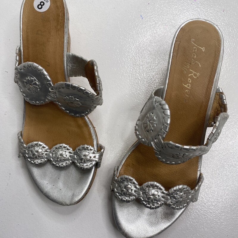 Jack Rogers Wedges, Size: 8, Color: Silver