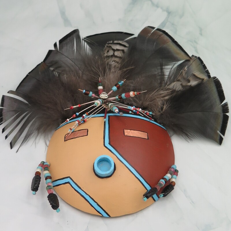 Mask W/ Blk Feather/Beads