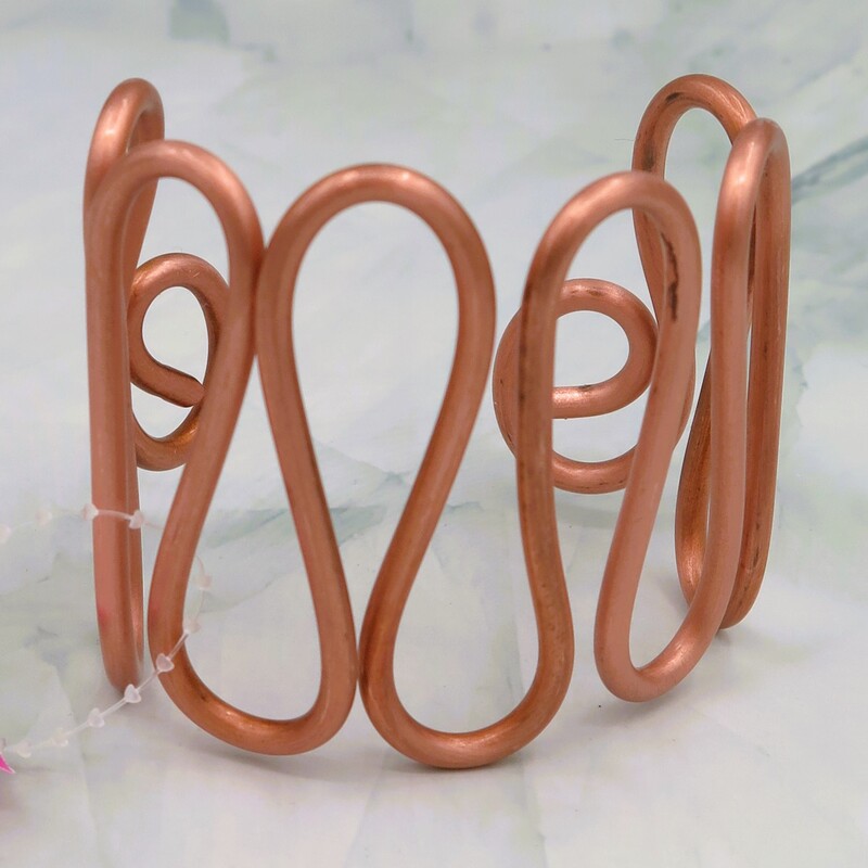 Bracelet Copper Swirl, Copper, Size: 2.5x2.5
