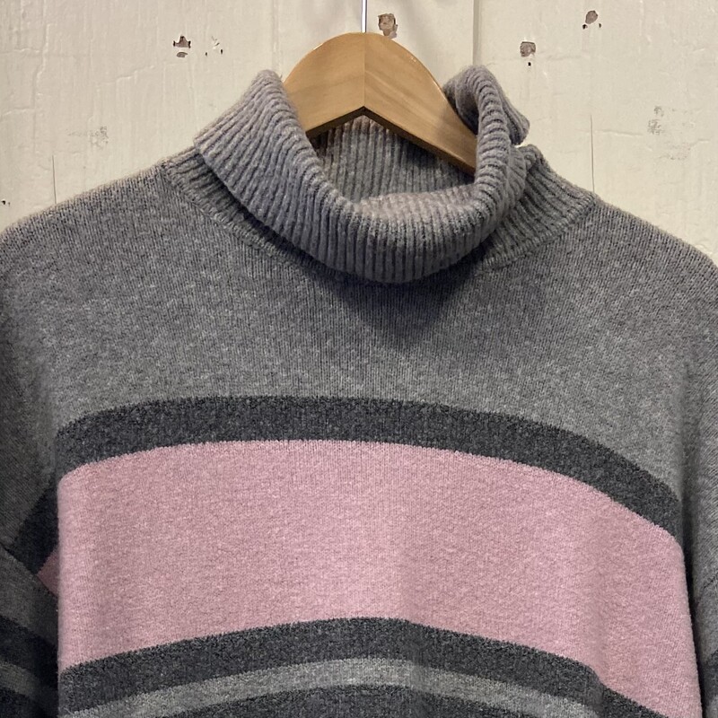 Gy/pk Stripe Wool Sweater