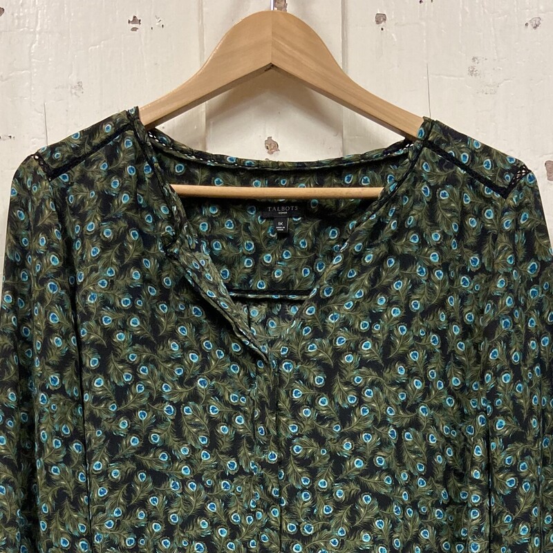 Olive/teal Peacock Blouse