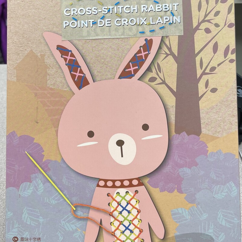 Cross Stitch Rabbit, Multi, Size: NEW