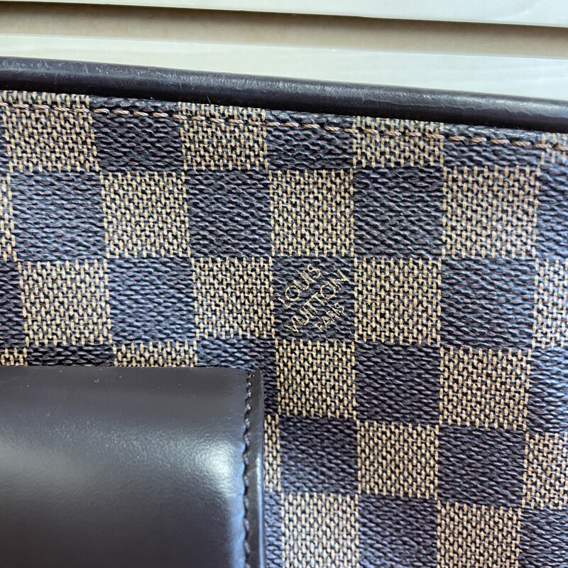 Sale!! Was $1399.99 NOW $1119.99

LV Manosque Damier GM As Is, Brown Damier Check Design, Hook and Eye Closure, Some Scuffs Around the Bottom Leather Detailing, 2 Front Pocket with Buckle Closures (One Has Some Cracking at the Buckle), Interior Orange Fabric Has Some Staining and Ink Marks

Size: Length: 13 in, Height: 11 in, Width: 5.5 in, Drop: 7 in

*Additional shipping and insurance rates will apply. A separate invoice will be sent due to the value of this item.