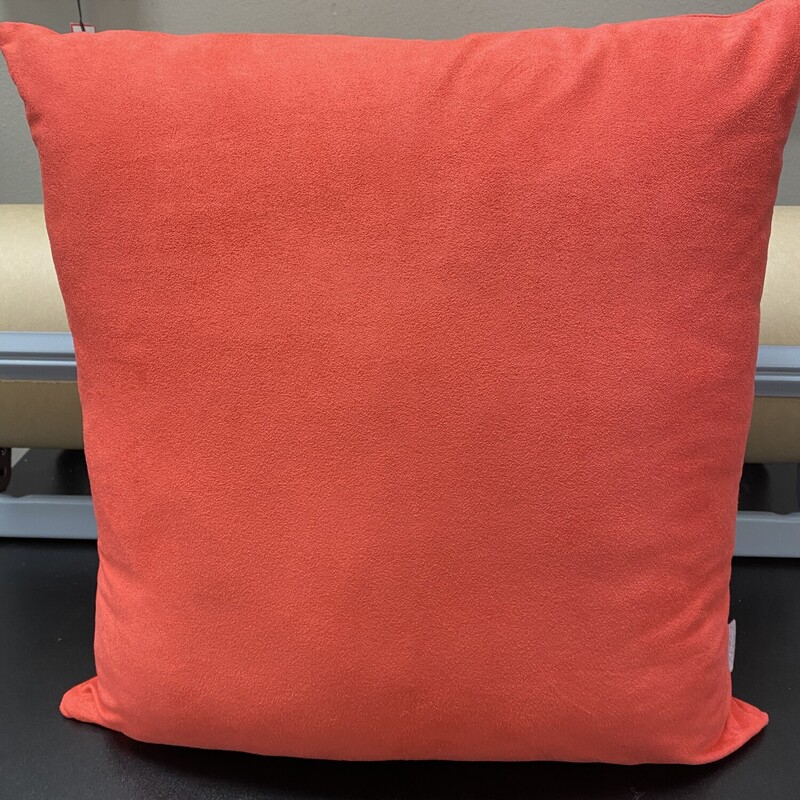 Microsuede Accent Pillow, Coral, Size: 18x18 Inch