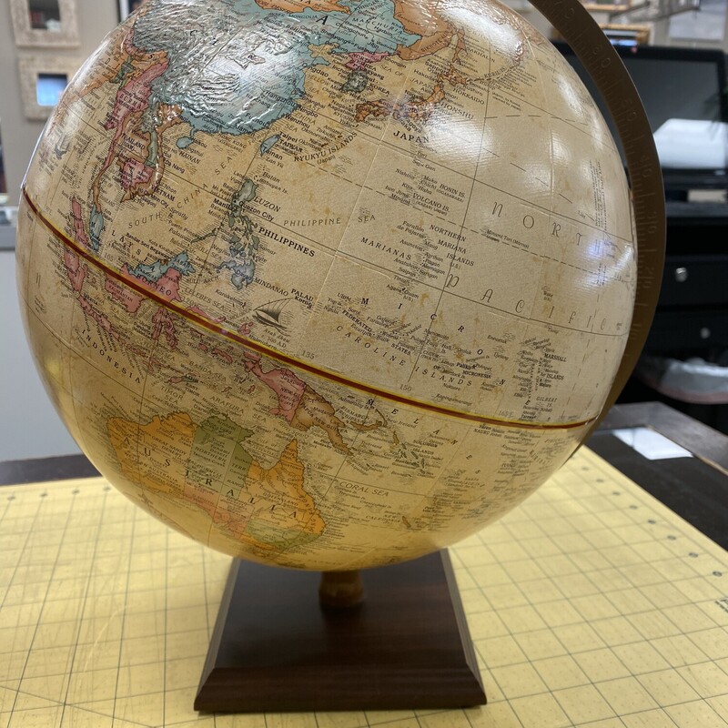 Replogle Desk Top Globe on Stand, Beige, Size: 14x16 In