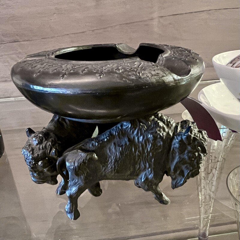 Ashtray Vintage Japan, Black, Buffalo