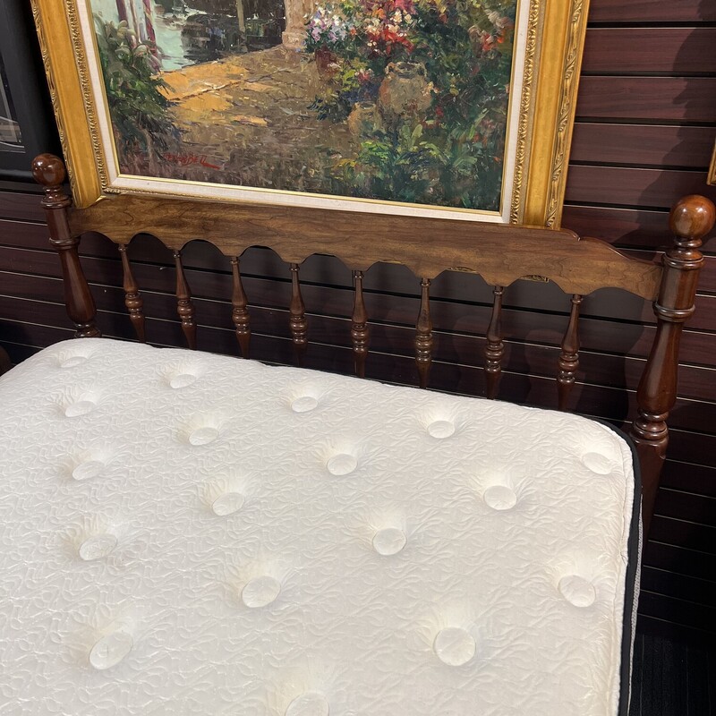 Full size bed in great condition; measures 81 inches from headboard to footboard.