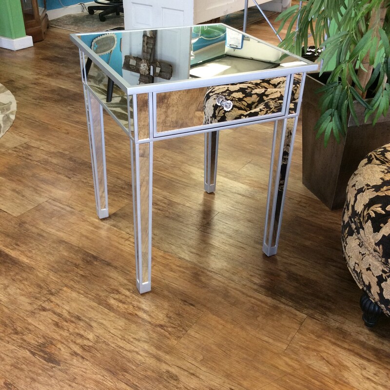 Mirrored Table W/ Drawer