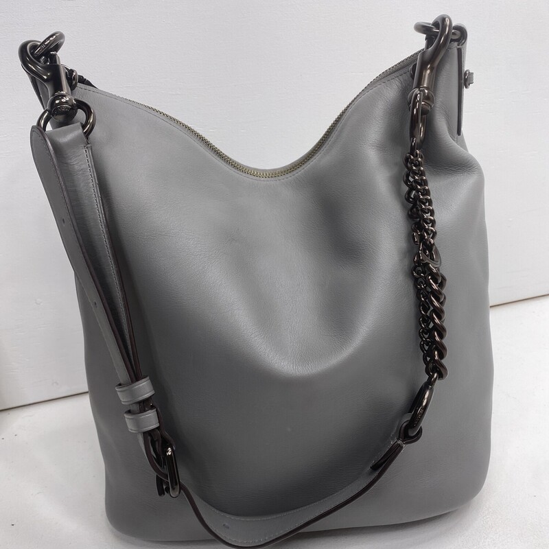 Coach Leather Bag, Color: Grey