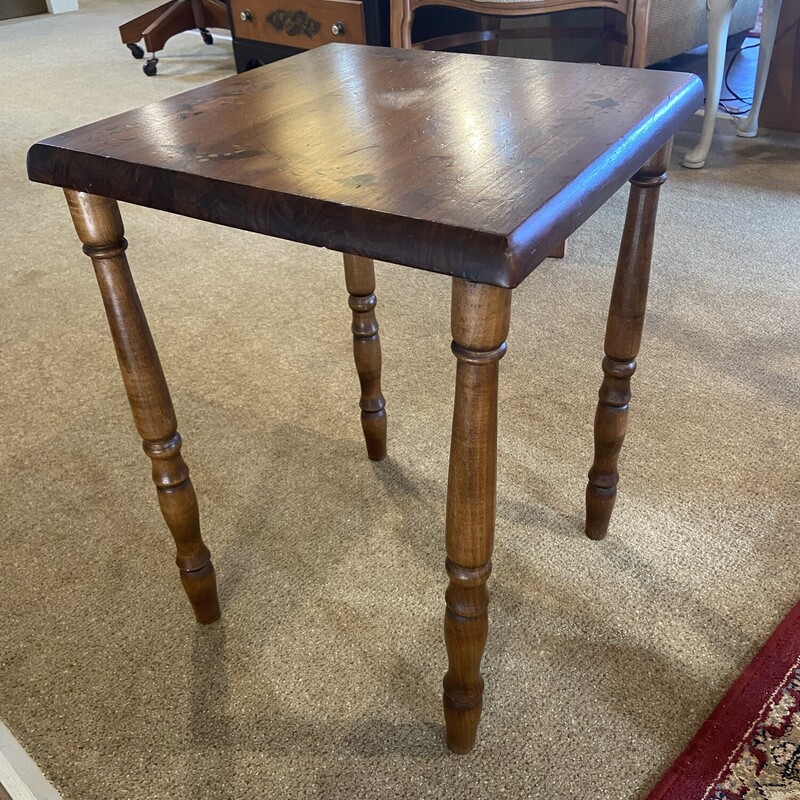 Hitchcock-Style Pine Side Table<br />
<br />
Size: 15x15x21<br />
<br />
Cute pine table with stenciled top.