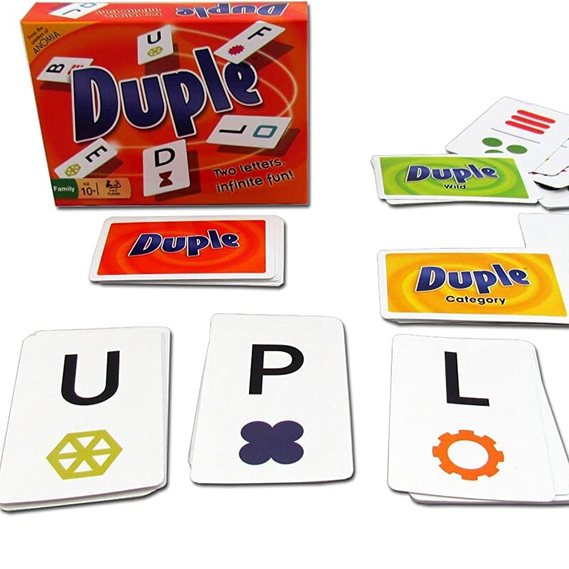Duple, 10+, Size: Game

Quick-thinking game
Game of symbol matching and word finding
For 3-6 players
Fun for the whole family