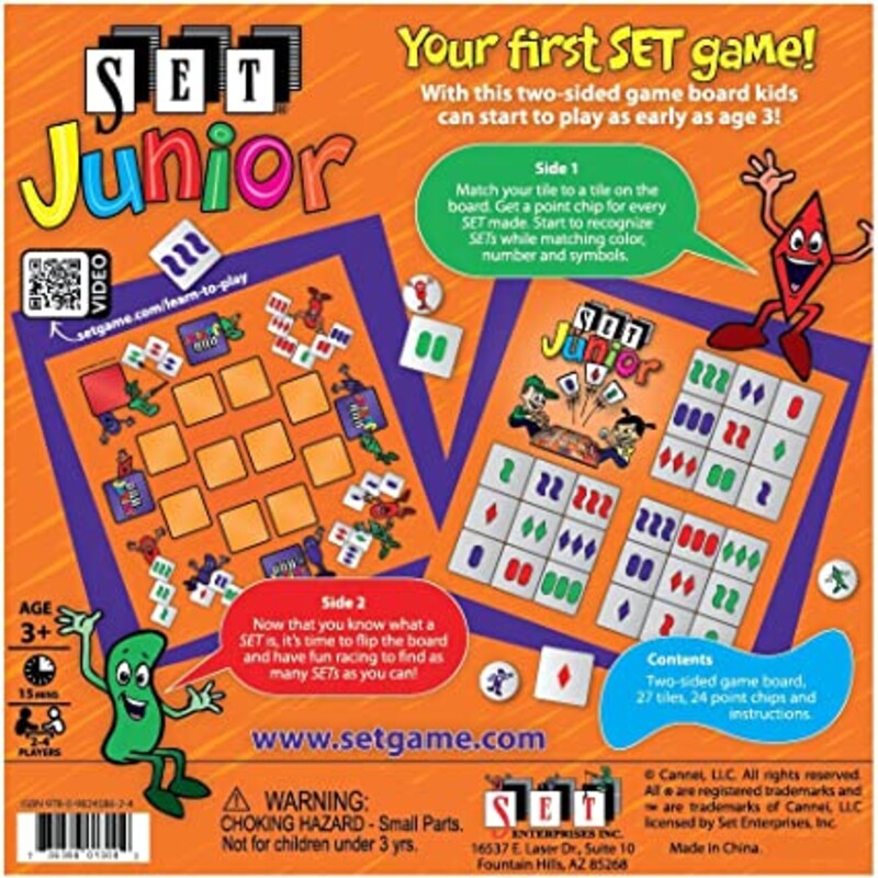 About this item<br />
Two-sided board game = twice the fun!<br />
Award-winning<br />
Great family game, kids can compete with adults<br />
Easy to learn and unlimited replay value<br />
Thicker tile-like cards made for little fingers and fun point chips